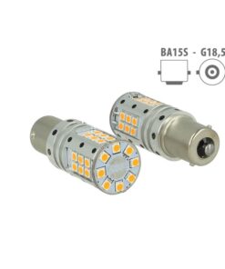 Alternative view of Lampada Led 1156 BA15S P21W Canbus 12V 25W Reale Arancione Per Frecce No Errore 32 Smd 3030