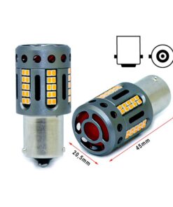 Lampada Led 1156 BA15S P21W 100% Canbus 12V 21W Effettiva Arancione Piedi Dritti Con Ventola In Testa