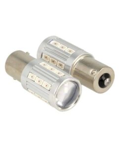 Lampada Led BAU15S PY21W 21 Smd 5730 Arancione Piedi Sfalsati Luci Frecce Auto 12V Camion 24V Con Lente Ingrandimento