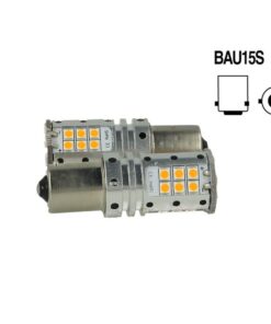 Alternative view of Lampada Led BAU15S PY21W Canbus 12V 25W Reale Arancione Piedi Storti Per Frecce No Errore 32 Smd 3030