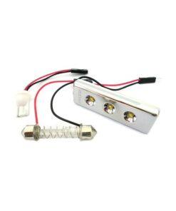 Pannello Led Per Luci Plafoniera Abitacolo Cortesia Auto 3 Smd PCB Osram Bianco 12V T10 e Siluro