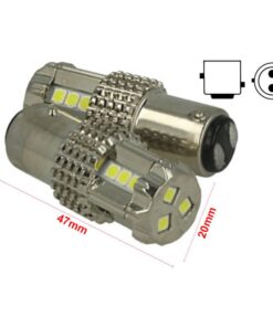 Lampada Led BAY15D 1157 P21/5W 12V 45W Bianco Super Potente Luci Diurne Peugeot RCZ