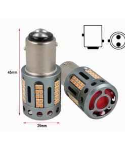 Lampada Led BAY15D 1157 100% Canbus 12V 21/5W Effettiva Colore Rosso Con Ventola In Testa