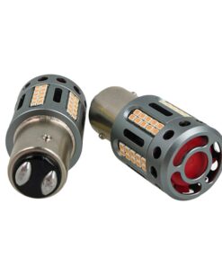 Lampada Led BAY15D 1157 100% Canbus 12V 21/5W Effettiva Colore Rosso Con Ventola In Testa
