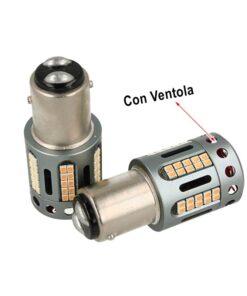 Lampada Led BAY15D 1157 100% Canbus 12V 21/5W Effettiva Colore Rosso Con Ventola In Testa
