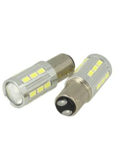 Lampada Led BAZ15D 1157 P21/4W 12V 24V 21 Smd 5730 Super Bianco Luminoso Piedi Storti Asimmetrica