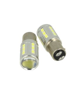 Lampada Led BAZ15D 1157 P21/4W 12V 24V 21 Smd 5730 Super Bianco Luminoso Piedi Storti Asimmetrica
