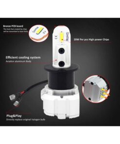 Lampada Led H3 12V 20W Fendinebbia IP65 Bianco 6000K 2000LM 360 Gradi Canbus Slim