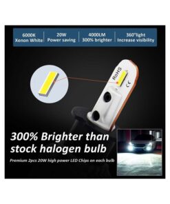 Lampada Led H3 12V 20W Fendinebbia IP65 Bianco 6000K 2000LM 360 Gradi Canbus Slim