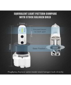 Lampada Led H3 12V 20W Fendinebbia IP65 Bianco 6000K 2000LM 360 Gradi Canbus Slim