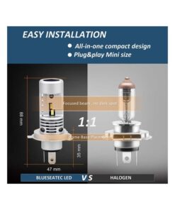 Alternative view of Lampada Led H4 Moto 12V 20W IP65 Bianco 6000K 2000/2000LM 360 Gradi Canbus Slim Con Ventola In Testa