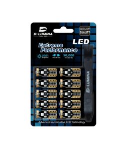 10 Lampada Led T10 W5W Canbus 12V 3 SMD 3030 Blue + Leva Rimozione Antigraffio