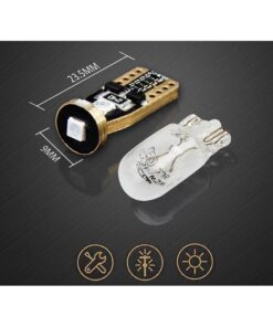 10 Lampada Led T10 W5W Canbus 12V 3 SMD 3030 Blue + Leva Rimozione Antigraffio