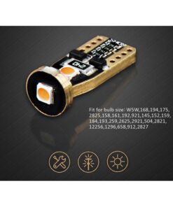 Alternative view of 10 Lampada Led T10 W5W Canbus 12V 3 SMD 3030 Pink Rosa + Leva Rimozione Antigraffio