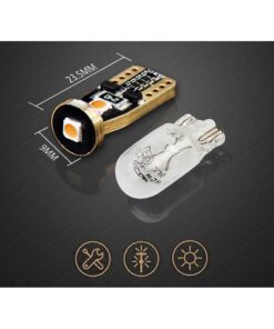 10 Lampada Led T10 W5W Canbus 12V 3 SMD 3030 Pink Rosa + Leva Rimozione Antigraffio