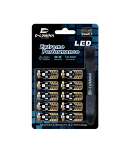 10 Lampada Led T10 W5W Canbus 12V 3 SMD 3030 Rosso + Leva Rimozione Antigraffio