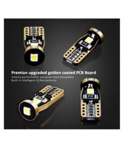 10 Lampada Led T10 W5W Canbus 12V 3 SMD 3030 Rosso + Leva Rimozione Antigraffio