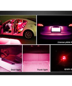 10 Lampada Led T10 W5W Canbus 12V 3 SMD 3030 Rosso + Leva Rimozione Antigraffio