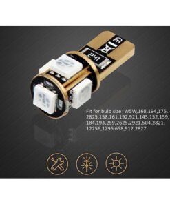 Alternative view of 10 Lampada Led T10 W5W Canbus 12V 5 SMD 5050 Blue + Leva Rimozione Antigraffio