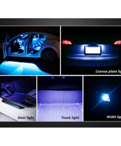 10 Lampada Led T10 W5W Canbus 12V 5 SMD 5050 Blue + Leva Rimozione Antigraffio