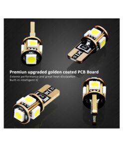10x Lampade LED T10 W5W Canbus 12V 5 SMD 6000K + Leva Smontaggio Antigraffio