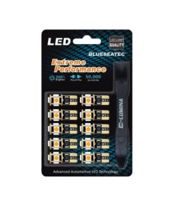 10 Lampada Led T10 W5W Canbus 12V 5 SMD 5050 Rosso + Leva Rimozione Antigraffio