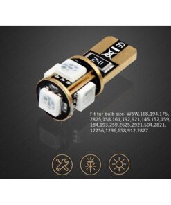 Alternative view of 10 Lampada Led T10 W5W Canbus 12V 5 SMD 5050 Rosso + Leva Rimozione Antigraffio