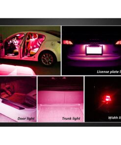 10 Lampada Led T10 W5W Canbus 12V 5 SMD 5050 Rosso + Leva Rimozione Antigraffio