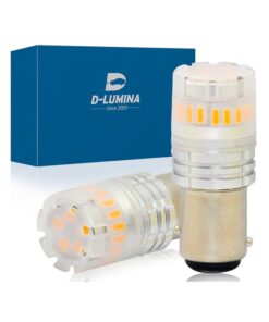 Lampada Led 1157 BAY15D P21/5W Canbus Arancione Ambra 12V No Errore IP67 Illuminazione 360 Gradi