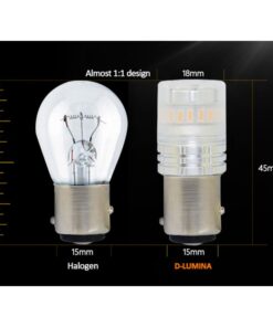 Alternative view of Lampada Led 1157 BAY15D P21/5W Canbus Arancione Ambra 12V No Errore IP67 Illuminazione 360 Gradi