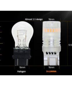 Alternative view of Lampada Led T20 7443 7440 Canbus Arancione Ambra 12V No Polarita IP67 Illuminazione 360 Gradi