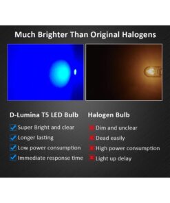 10 Lampadine LED T5 12V W1.2W Blu SMD 5050 per Cruscotto Auto Moto 6000K