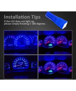 10 Lampadine LED T5 12V W1.2W Blu SMD 5050 per Cruscotto Auto Moto 6000K