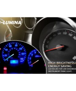 10 Lampadine LED T5 12V W1.2W Blu SMD 5050 per Cruscotto Auto Moto 6000K