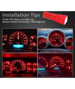 10 Lampadine LED T5 12V W1.2W Rosse SMD 5050 per Cruscotto Auto Moto
