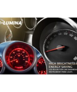 10 Lampadine LED T5 12V W1.2W Rosse SMD 5050 per Cruscotto Auto Moto