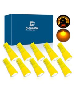 10 Lampadine Led T5 12V W1,2W Colore Giallo Arancione Con Smd 5050 Luci Cruscotto