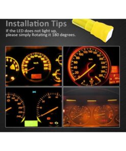 10 Lampadine Led T5 12V W1,2W Colore Giallo Arancione Con Smd 5050 Luci Cruscotto