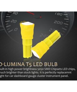 10 Lampadine Led T5 12V W1,2W Colore Giallo Arancione Con Smd 5050 Luci Cruscotto
