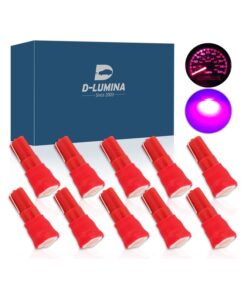 10 Lampadine Led T5 12V W1,2W Colore Rosa Pink Con 1 Smd 5050 Luci Cruscotto Auto