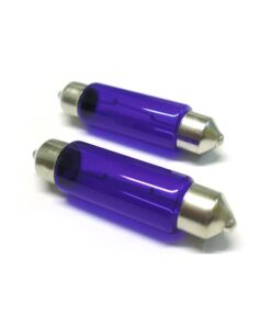 Coppia 2 Lampade Alogena T11 C10W 12V 10W Siluro 41mm SV8.5 Effetto Xenon Bianco Interni