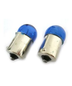 Coppia 2 Lampade Alogena G18 BA15S R5W 12V 5W Luci Posizione Colore Azzurro