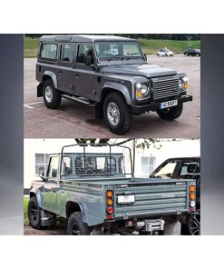 Kit 8 Fanali Led Anteriore Posteriori Laterali Lente Nero Fume Per Land Rover Defender 1983-2016 Compreso Relay CF14