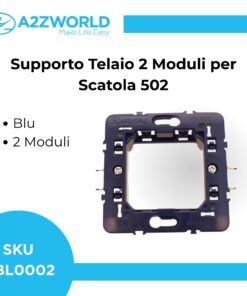 Supporto Telaio 2 Moduli Per Scatola 502 MBL 2M Blu Compatibile Bticino Living BLN0202