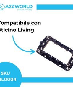 Supporto Telaio 4 Moduli Per Scatola 504 MBL 4M Blu Compatibile Bticino Living BLN0204