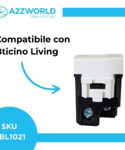 Presa Bipasso Bivalente 2P+T 10/16A 220V MBL Bianco 1M Compatibile Bticino Living Light BLB2001