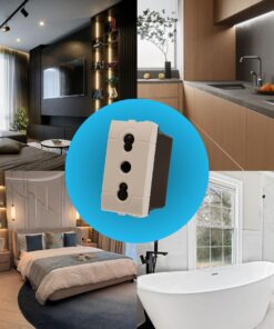 Presa Bipasso Bivalente 2P+T 10/16A 220V MBL Bianco 1M Compatibile Bticino Living Light BLB2001