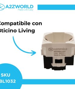 Presa Schuko Universale 2P+T 10/16A 220V MBL Bianco 2M Compatibile Bticino Living Light BLB2102