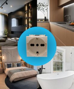 Presa Schuko Universale 2P+T 10/16A 220V MBL Bianco 2M Compatibile Bticino Living Light BLB2102