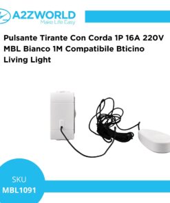 Pulsante Tirante Con Corda 1P 16A 220V MBL Bianco 1M Compatibile Bticino Living Light BLB1101